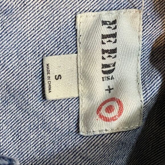 Feed + Target Denim Hooded Vest Size S - Picture 3 of 3